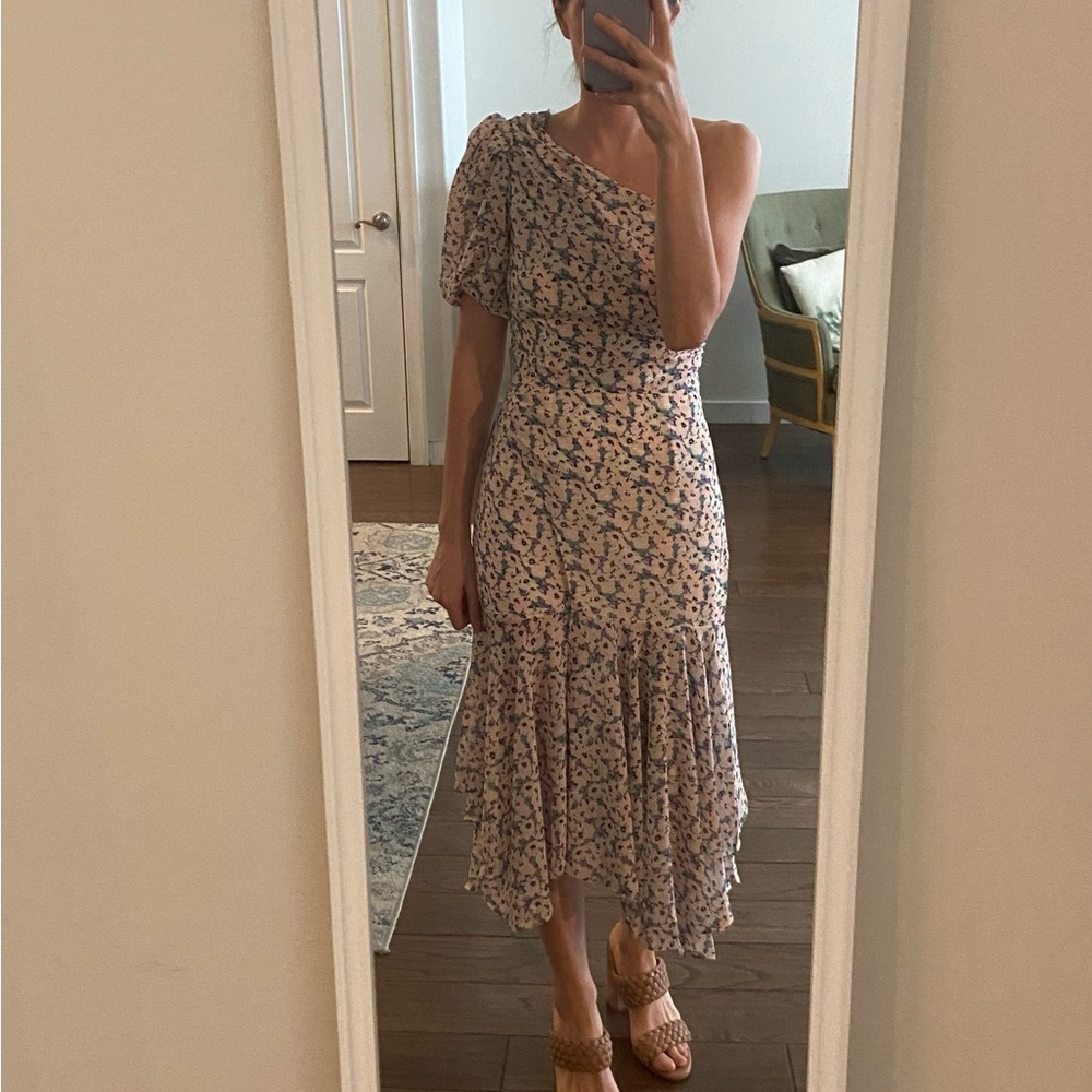 ASTR Santorini dress one shoulder midi dress